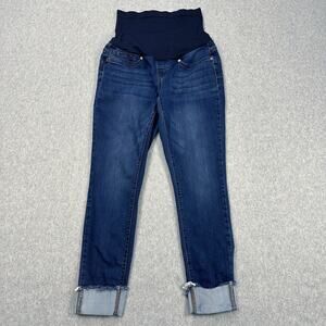 Haute Mama Maternity Skinny Jeans WMNS S Dark Wash Blue Full Belly Panel Hi-Rise